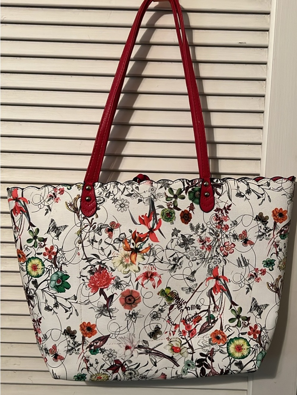 Women’s floral botanical tote bag 2 bags in 1 butterfly